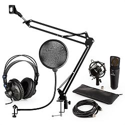 Auna auna MIC-920B USB mikrofon szett V4 fejhallgató, mikrofon, pop filter, mikrofon kar