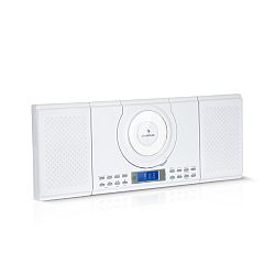 Auna Wallie, mikro zenei rendszer, CD lejátszó, bluetooth, USB port, távirányító, fehér