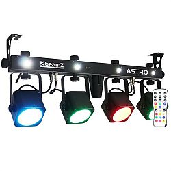 Beamz LED ASTRO, 4 utas LED fényeffekt, 4 x 10 W COB LED, DMX, lábkapcsoló