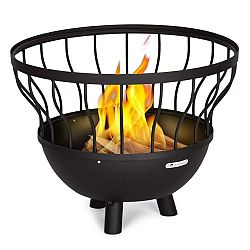 Blumfeldt Nantai, 3 az 1-ben tűzrakóhely grillel és asztallal, Ø 66 cm, Ø 50 cm grill rostély, acél, bambuszlap