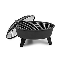 Blumfeldt Nolana, 2 az 1-ben, tűzrakóhely és grill, Ø73cm szikrafogó, Ø64 cm grill, acél, fekete