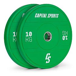 Capital Sports Nipton 2021, tárcsasúlyok, bumper plate, 2 x 10 kg, Ø 54 mm, edzett gumi