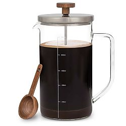 Klarstein Glaswerk Ristretto, french press, 1 L, boroszilikát üveg, rozsdamentes acél, diófa