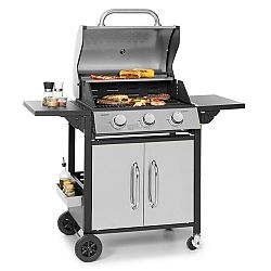 Klarstein Tomahawk, gázgrill, 3 x 3,6 kW-os égő, 60 x 43,5 cm, rozsdamentes acél grillsütő