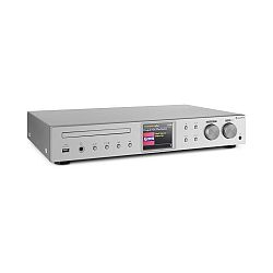 Auna iTuner CD, HiFi receiver, internet/DAB+/ FM rádió, CD-lejátszó, WiFi, ezüst