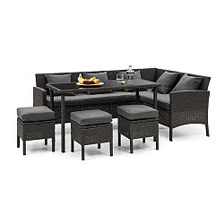 Blumfeldt Titania Dining Lounge Set, kerti ülőgarnitúra készlet, fekete/sötétszürke