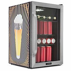 Klarstein Beersafe 70 Birra Edition, hűtőszekrény, 70 liter, 3 polc, panoráma üvegajtó, rozsdamentes acél