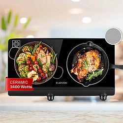 Klarstein Cookbuddy, főzőlap, 2400 W, 2 főzőlap, 5 teljesítményszint, üvegkerámia