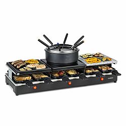 Klarstein Fonduelette XL, 3 az 1-ben raclette grill fonduevel, 1650 W, természetes kő, 12 személyre