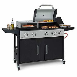 Klarstein Kingsville XL, kombinált grill, gáz, pizzasütő, 20,5 kW, 5 + 1 égő